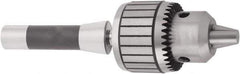 Accupro - JT2, 1/32 to 1/4" Capacity, Tapered Mount Steel Drill Chuck - Keyed, R8 Shank, 36.83mm Sleeve Diam, 6-3/8" Open Length - Exact Industrial Supply