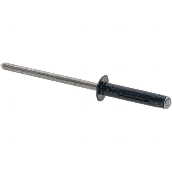 Made in USA - Large Flange Head Aluminum Peel Blind Rivet - Steel Mandrel, 0.039" to 3/8" Grip, 0.313" Head Diam, 0.156" Max Hole Diam, 0.717" Length Under Head, - First Tool & Supply