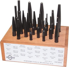 Mayhew - 24 Piece, 1/8 to 1/2", Center, Pin & Prick Starter Punch Set - Hex Shank, Steel, Comes in Boxed - First Tool & Supply