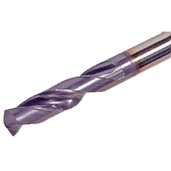 Iscar - 13.1mm 140° Solid Carbide Jobber Drill - TiAlN Finish, Right Hand Cut, Spiral Flute, Straight Shank, 124mm OAL, Standard Point - First Tool & Supply