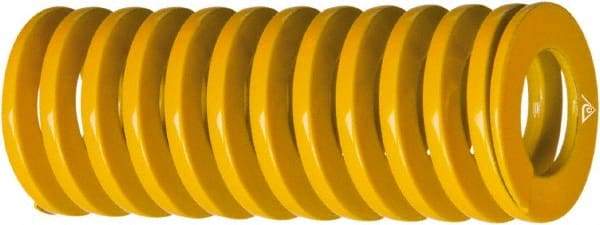 Associated Spring Raymond - 25mm Hole Diam, 12.5mm Rod Diam, 12" Free Length, Yellow Die Spring - 754 Lb Max Deflection, 4.189" Max Deflection, Extra Heavy Duty, Chromium Alloy Steel - First Tool & Supply