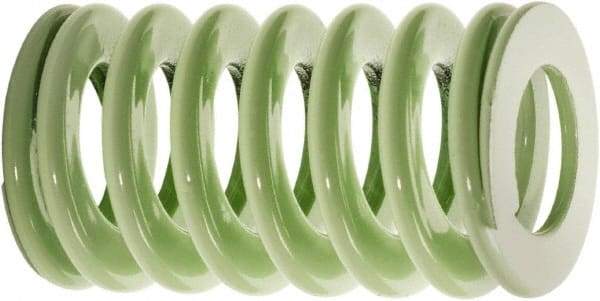 Associated Spring Raymond - 3/4" Hole Diam, 3/8" Rod Diam, 4" Free Length, Light Green Die Spring - 122 Lb Max Deflection, 2.8937" Max Deflection, Ultra Light Duty, Chromium Alloy Steel - First Tool & Supply