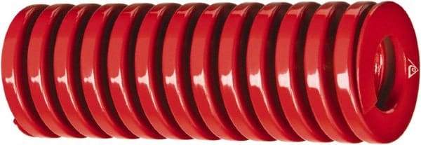 Associated Spring Raymond - 1-1/2" Hole Diam, 3/4" Rod Diam, 12" Free Length, Red Die Spring - 1456 Lb Max Deflection, 4.5354" Max Deflection, Heavy Duty, Chromium Alloy Steel - First Tool & Supply