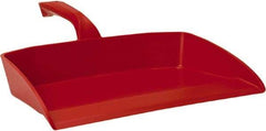 Vikan - 12-1/2" Wide Handheld Dustpan - Plastic Body, 4-1/2" Handle, Red - First Tool & Supply