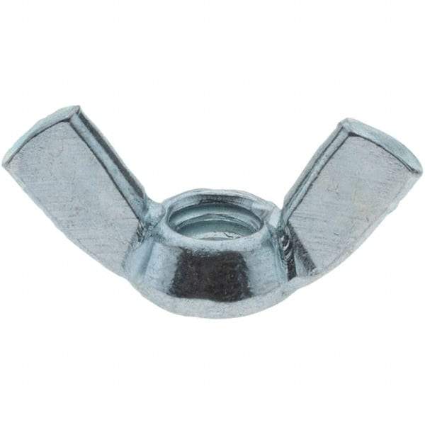 Value Collection - 1/4-20 UNC, Zinc Plated, Steel Type A Wing Nut - 1.1" Wing Span, 0.57" Wing Span - First Tool & Supply