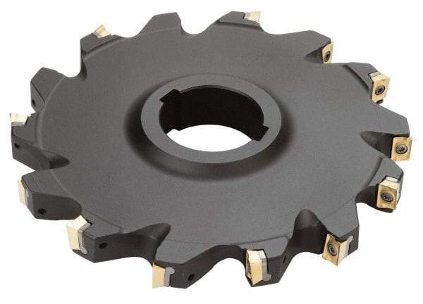 Iscar - Arbor Hole Connection, 0.51" Cutting Width, 1.81" Depth of Cut, 6" Cutter Diam, 1-1/2" Hole Diam, 12 Tooth Indexable Slotting Cutter - SDN Toolholder, QDMT 1205PDTN-HQ Insert - First Tool & Supply