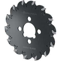 Walter - Arbor Hole Connection, 0.1181" Cutting Width, 0.7874" Depth of Cut, 80mm Cutter Diam, 0.6299" Hole Diam, 6 Tooth Indexable Slotting Cutter - F5055.B Toolholder, SX-3E Insert, Right Hand Cutting Direction - First Tool & Supply