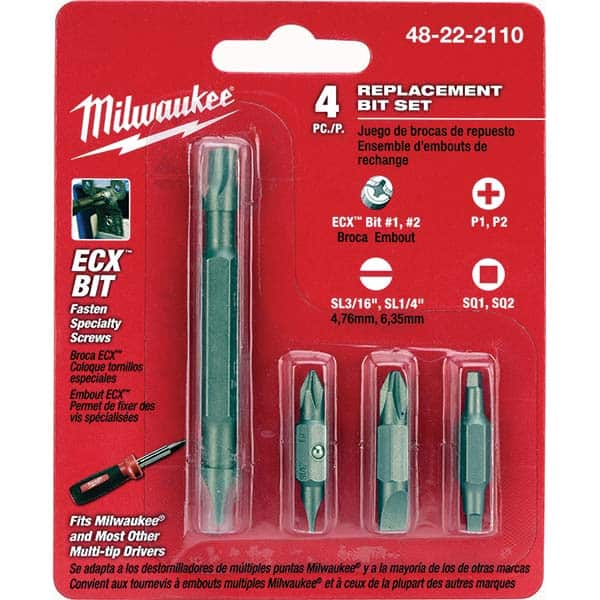 Milwaukee Tool - Screwdriver Bit Sets Type: Screwdriver Bit Drive Size: 1/4 (Inch) - First Tool & Supply