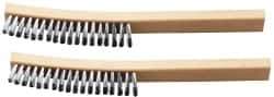 Ability One - 4 Rows x 1 Column Steel Plater's Brush - 13" OAL, 1" Trim Length, Wood Curved Handle - First Tool & Supply