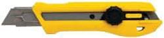 Stanley - Snap Utility Knife - 4-3/8" Blade, Yellow, Silver & Black Elastomer Plastic Handle, 1 Blade Included - First Tool & Supply