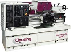 Clausing - 13-3/4" Swing, 25-1/4" Between Centers, 230 Volt, Triple Phase Engine Lathe - 4MT Taper, 10 hp, 17 to 3,250 RPM, 1-5/8" Bore Diam, 53" Deep x 65" High x 80" Long - First Tool & Supply