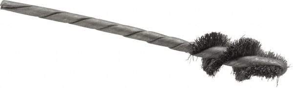 Osborn - 1" Long x 7/16" Diam Steel Internal Spiral Brush - Single Spiral, 3-1/2" OAL, 0.005" Wire Diam, 1/8" Shank Diam - First Tool & Supply