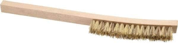 Osborn - 2 Rows x 16 Columns Palmyra/Tampico Plater's Brush - 6" Brush Length, 12" OAL, 1" Trim Length, Wood Curved Handle - First Tool & Supply