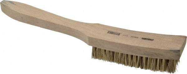 Osborn - 6 Rows x 17 Columns Palmyra/Tampico Plater's Brush - 4-13/16" Brush Length, 11-5/8" OAL, 1" Trim Length, Wood Curved Handle - First Tool & Supply