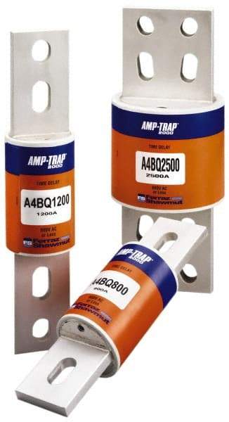 Ferraz Shawmut - 500 VDC, 600 VAC, 1000 Amp, Time Delay General Purpose Fuse - Bolt-on Mount, 10-3/4" OAL, 100 at DC, 200 at AC, 300 (Self-Certified) kA Rating, 2-1/2" Diam - First Tool & Supply