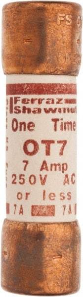 Ferraz Shawmut - 250 VAC/VDC, 7 Amp, Fast-Acting General Purpose Fuse - Clip Mount, 50.8mm OAL, 20 at DC, 50 at AC kA Rating, 9/16" Diam - First Tool & Supply