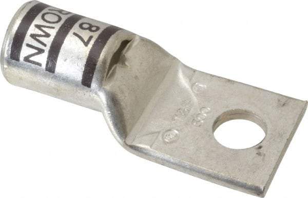 Thomas & Betts - 500 kcmil Wire Noninsulated Compression Connection Square Ring Terminal - 5/8" Stud, 3.63" OAL x 1.61" Wide, Tin Plated Copper Contact - First Tool & Supply