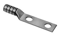 Thomas & Betts - 1 AWG Noninsulated Compression Connection Rectangle Ring Terminal - 5/16" Stud, 2.97" OAL x 0.67" Wide, Tin Plated Copper Contact - First Tool & Supply