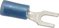 Thomas & Betts - #8 Stud, 18 to 14 AWG Compatible, Partially Insulated, Crimp Connection, Standard Fork Terminal - First Tool & Supply