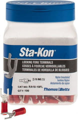 Thomas & Betts - #10 Stud, 22 to 16 AWG Compatible, Partially Insulated, Crimp Connection, Locking Fork Terminal - First Tool & Supply