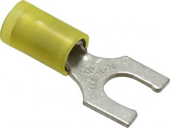 Thomas & Betts - 1/4" Stud, 12 to 10 AWG Compatible, Partially Insulated, Crimp Connection, Locking Fork Terminal - First Tool & Supply