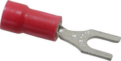 Thomas & Betts - #8 Stud, 22 to 16 AWG Compatible, Partially Insulated, Crimp Connection, Standard Fork Terminal - First Tool & Supply