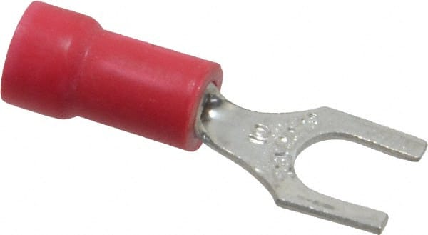 Thomas & Betts - #10 Stud, 22 to 16 AWG Compatible, Partially Insulated, Crimp Connection, Standard Fork Terminal - First Tool & Supply