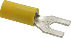 Thomas & Betts - #8 Stud, 12 to 10 AWG Compatible, Partially Insulated, Crimp Connection, Standard Fork Terminal - First Tool & Supply