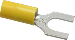 Thomas & Betts - 1/4" Stud, 12 to 10 AWG Compatible, Partially Insulated, Crimp Connection, Standard Fork Terminal - First Tool & Supply