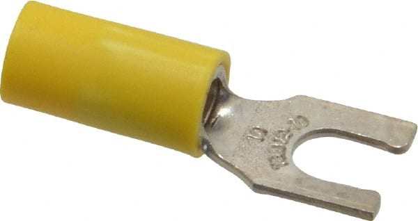 Thomas & Betts - #10 Stud, 12 to 10 AWG Compatible, Partially Insulated, Crimp Connection, Locking Fork Terminal - First Tool & Supply