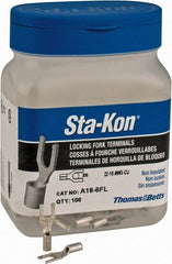 Thomas & Betts - #6 Stud, 22 to 16 AWG Compatible, Noninsulated, Crimp Connection, Locking Fork Terminal - First Tool & Supply