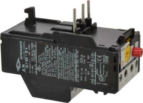 Springer - 8 to 12 Amp, IEC Overload Relay - Trip Class 10, For Use with 9-32A JC Contactors - First Tool & Supply