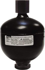 Parker - 60 Lb. Capacity, 3,045 psi Max Working Pressure, 7.09" High, Hydrin Diaphragm Accumulator - 5.36" Diam, 8 SAE Port Thread - First Tool & Supply