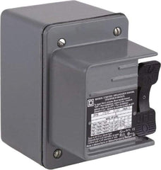 Square D - 2 Poles, 16 Amp, NEMA, Enclosed Toggle Manual Motor Starter - 1 hp at 115 VAC, 1 hp at 230 VAC, 1 hp at 277 VAC, 3/4 hp at 115 VDC & 3/4 hp at 230 VDC, CE, CSA, NEMA 4 & UL Listed - First Tool & Supply