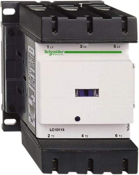 Schneider Electric - 3 Pole, 220 Coil VAC at 50/60 Hz, 150 Amp at 440 VAC, Nonreversible IEC Contactor - Bureau Veritas, CCC, CSA, CSA C22.2 No. 14, DNV, EN/IEC 60947-4-1, EN/IEC 60947-5-1, GL, GOST, LROS, RINA, RoHS Compliant, UL 508, UL Listed - First Tool & Supply