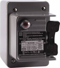 Square D - 3 Poles, 30 Amp, NEMA, Enclosed Toggle Manual Motor Starter - 1 hp at 90 VDC, 10 hp at 460 VAC, 10 hp at 575 VAC, 1-1/2 hp at 230 VDC, 2 hp at 115 VAC, 2 hp at 115 VDC & 7-1/2 hp at 230 VAC, CE, CSA, NEMA 4 & UL Listed - First Tool & Supply