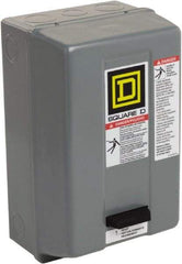 Square D - 110 Coil VAC at 50 Hz, 120 Coil VAC at 60 Hz, 9 Amp, Nonreversible Enclosed Enclosure NEMA Motor Starter - 1 hp at 1 Phase, 1 Enclosure Rating - First Tool & Supply