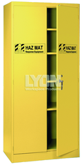 HazMat Cabinet - #5460HM - 36 x 24 x 78" - Setup with 4 shelves - Yellow only - First Tool & Supply