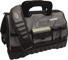 Bucket Boss - 14 Pocket Gray & Black Polyester Tool Bag - 18" Wide x 11" Deep x 13" High - First Tool & Supply