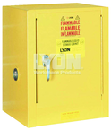 Piggyback Storage Cabinet - #5470 - 17 x 18 x 22" - 4 Gallon - w/one shelf, 1-door manual close - Yellow Only - First Tool & Supply