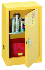 Compact Storage Cabinet - #5473 - 23-1/4 x 18 x 35" - 12 Gallon - w/one shelf, 1-door manual close - Yellow Only - First Tool & Supply