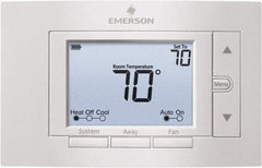 White-Rodgers - 50 to 99°F, 2 Heat, 2 Cool, Digital Nonprogrammable Thermostat - 20 to 30 Volts, 1.77" Inside Depth x 1.77" Inside Height x 5-1/4" Inside Width, Horizontal Mount - First Tool & Supply