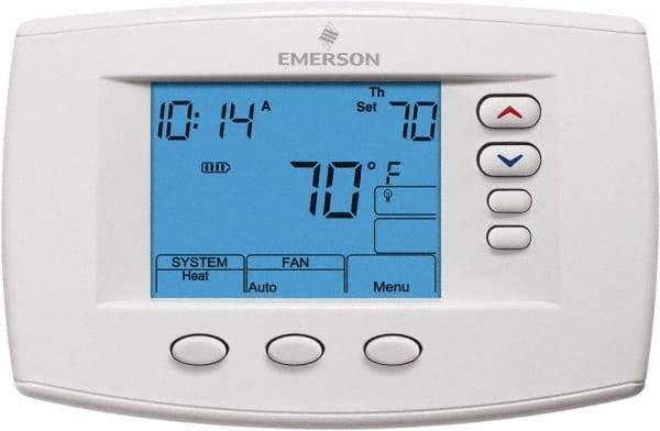 White-Rodgers - 45 to 99°F, 4 Heat, 2 Cool, Premium Residential Digital 7 Day Programmable Universal Multi-Stage or Heat Pump Thermostat - 0 to 30 Volts, Horizontal Mount, Electronic Contacts Switch - First Tool & Supply