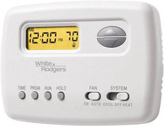 White-Rodgers - 45 to 90°F, 1 Heat, 1 Cool, Digital Programmable Thermostat - 20 to 30 Volts, Horizontal Mount, Manual Switch - First Tool & Supply