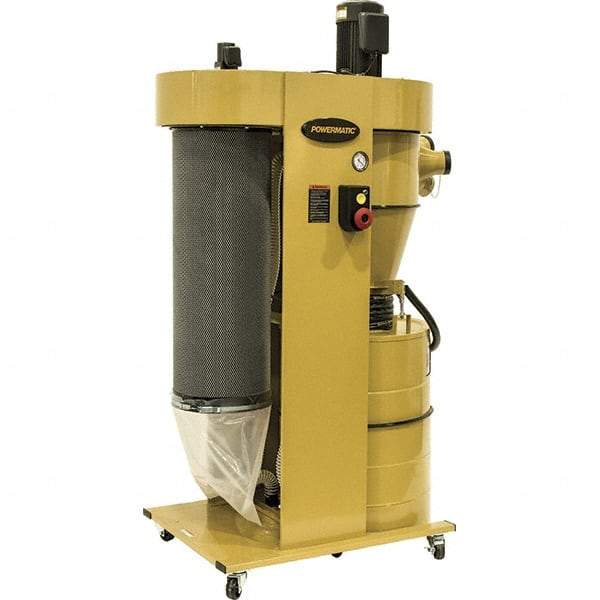 Powermatic - 0.3µm, 230 Volt Portable Dust Collector with Filter - 54-1/2" Long x 85-1/4" High, 8 CFM Air Flow - First Tool & Supply