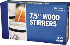 Royal Paper - Wood Coffee Stirrers, 7 1/2" Long, Woodgrain, 500 Stirrers/Box, 10 Boxes/Carton - First Tool & Supply