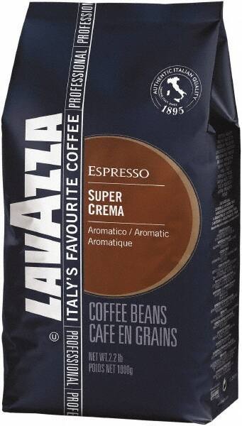 Lavazza - Super Crema Whole Bean Espresso Coffee, 2.2 Lb Bag, Vacuum-Packed - First Tool & Supply