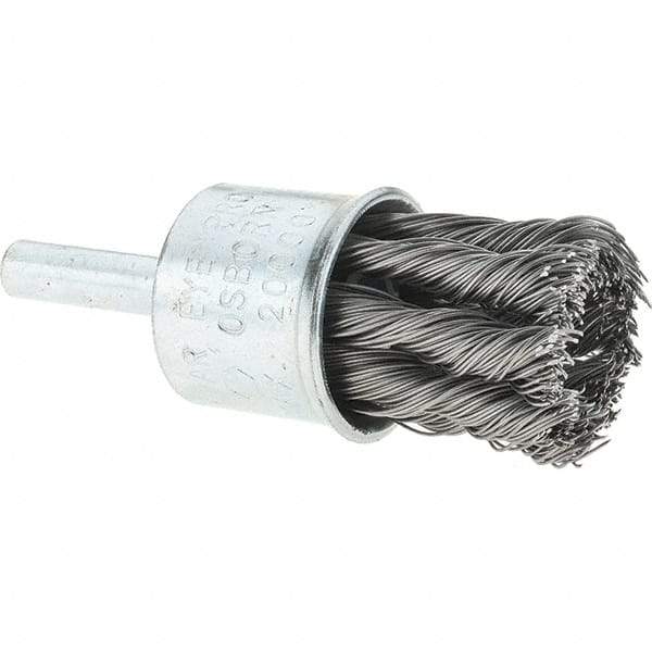 Osborn - 3/4" Brush Diam, Knotted, End Brush - 1/4" Diam Shank, 20,000 Max RPM - First Tool & Supply