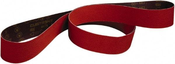 3M - 3" Wide x 132" OAL, 80 Grit, Ceramic Abrasive Belt - Ceramic, Medium, Coated, Series 947A - First Tool & Supply