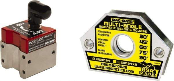 Mag-Mate - 1-1/2" Wide x 1-1/2" Deep x 2-1/2" High, Rare Earth Magnetic Welding & Fabrication Square - M5 x .80" Hole Thread, 37.5 Lb Capacity - First Tool & Supply